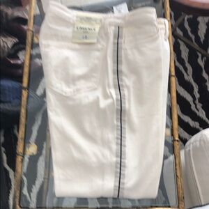 L'AGENCE Cream Skinny Jeans with Black Stripe, PARIS
